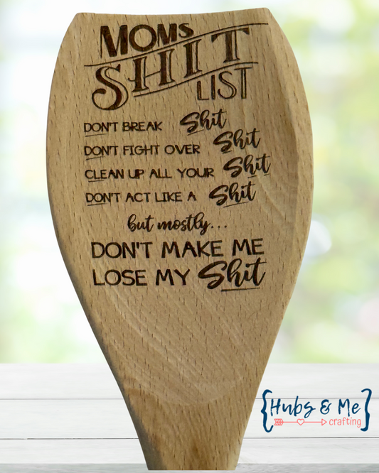 Mom's Shit List Spoon